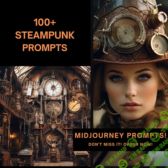 [Botbrush] 100+ Midjourney Steampunk Prompts. Трендовые стимпанк промпты для Миджорни (2024)