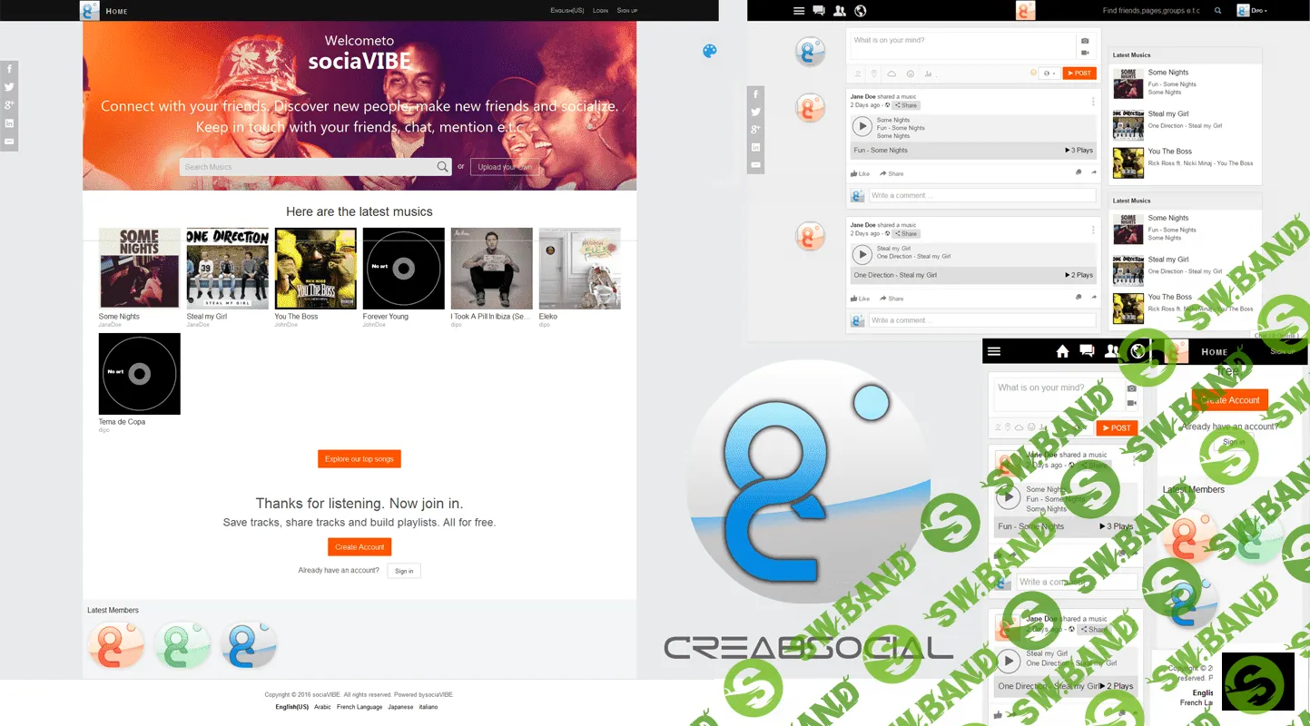 Crea8SocialPRO 7.2.1 NULLED - платформа социальной сети
