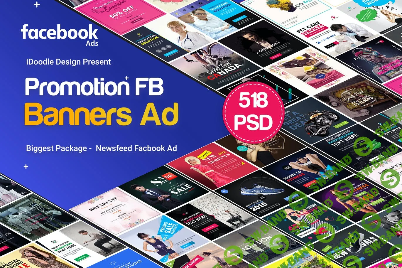 [Evanto Elements] Рекламные рекламные Баннерs на Facebook - 518 PSD (2020)