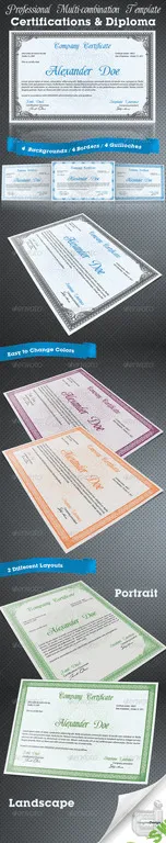 [GraphicRiver] Исходники дипломов/сертификатов