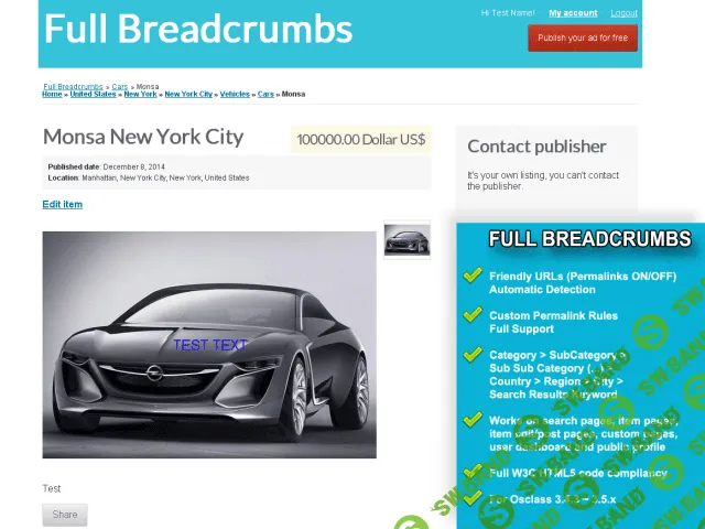 [Osclass] Full Breadcrumbs v 3.0.1