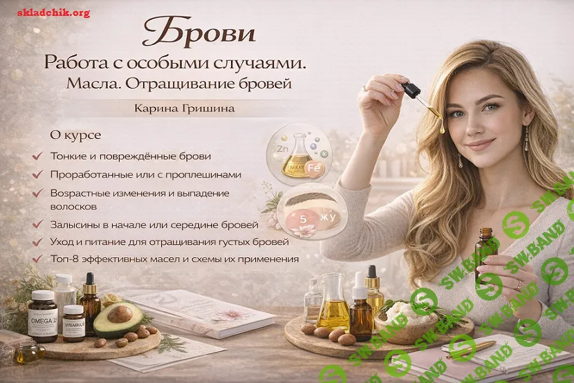 [Stepik, Карина Гришина] Брови. Работа с особыми случаями. Масла. Отращивание бровей (2026)