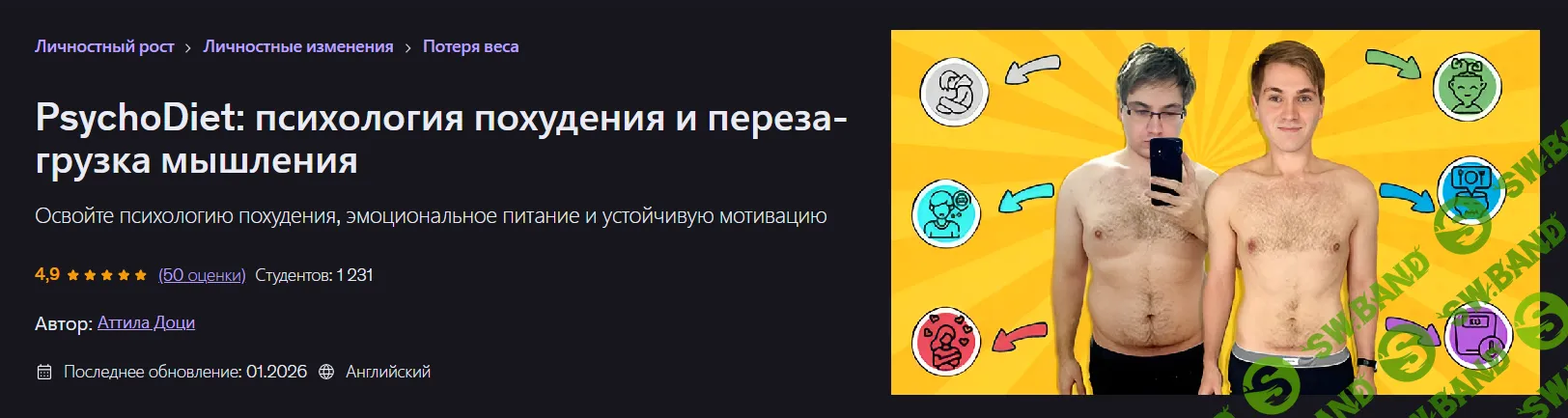 [Udemy, Аттила Доци] PsychoDiet: психология похудения и перезагрузка мышления (2026)